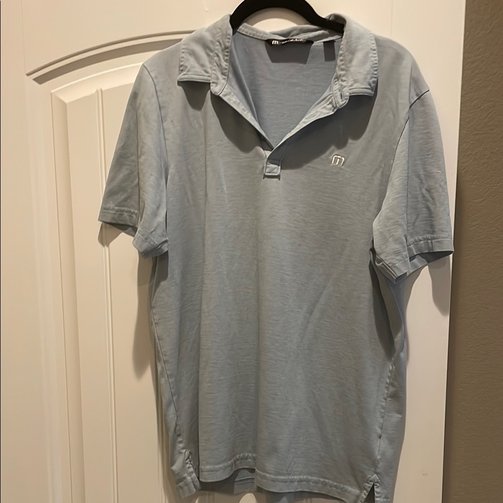 Men's Travis Mathew Light Blue Polo Shirt excellent condition